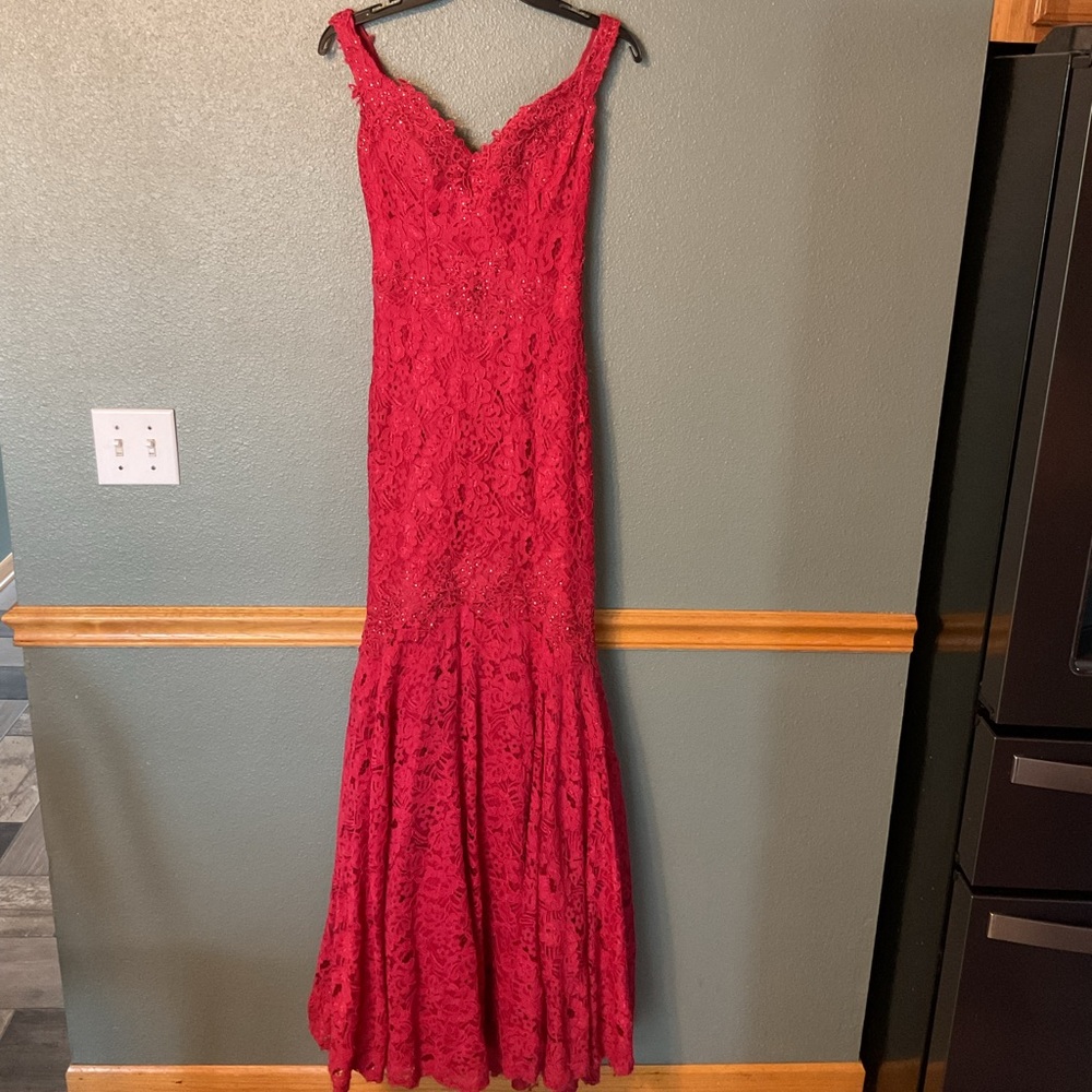 JVN by Jovani Red Sweetheart Maxi Gown